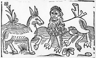 Der Löwe und der Esel, Illustration aus Caxtons 